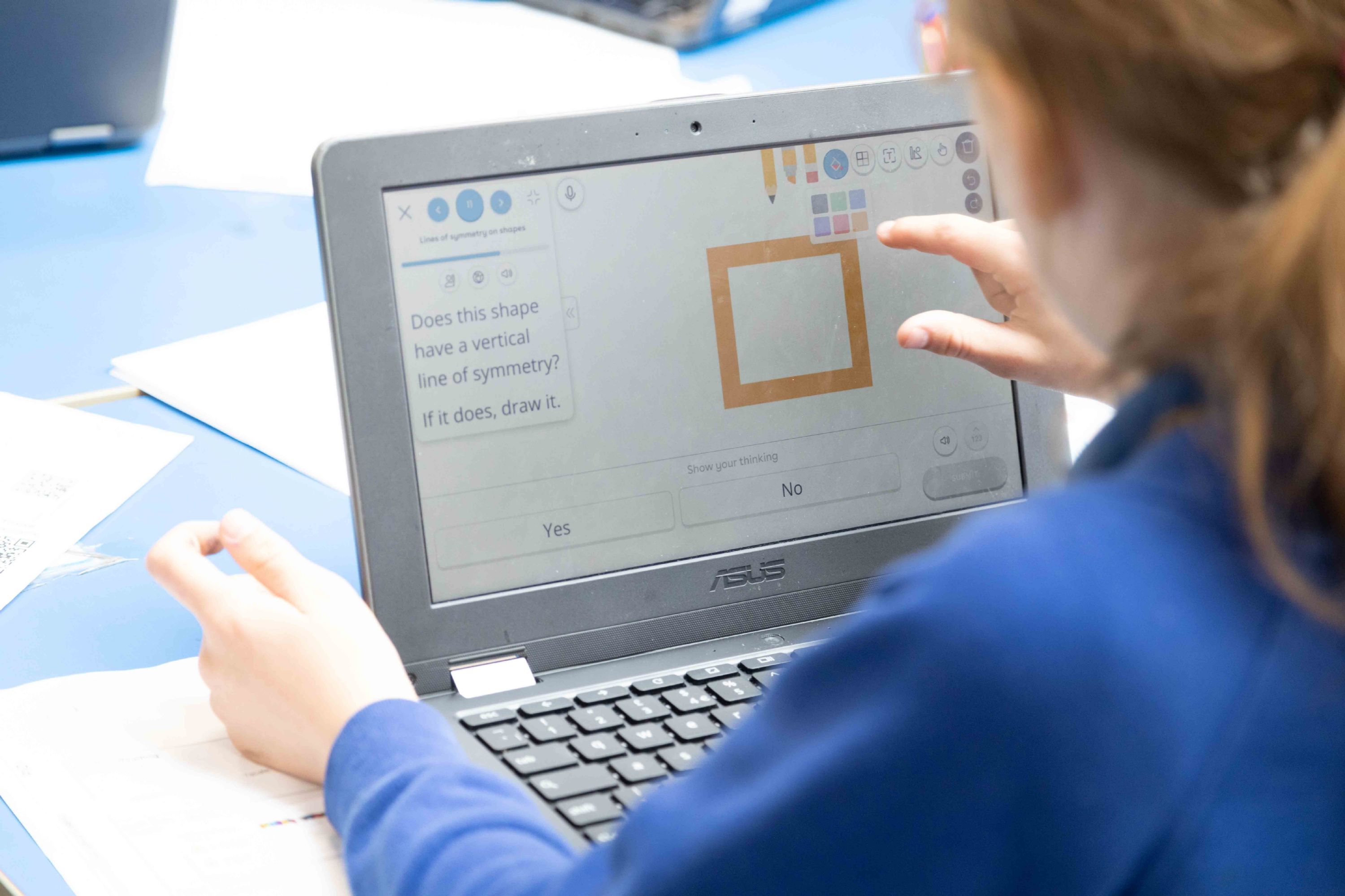 Child using electronic devices